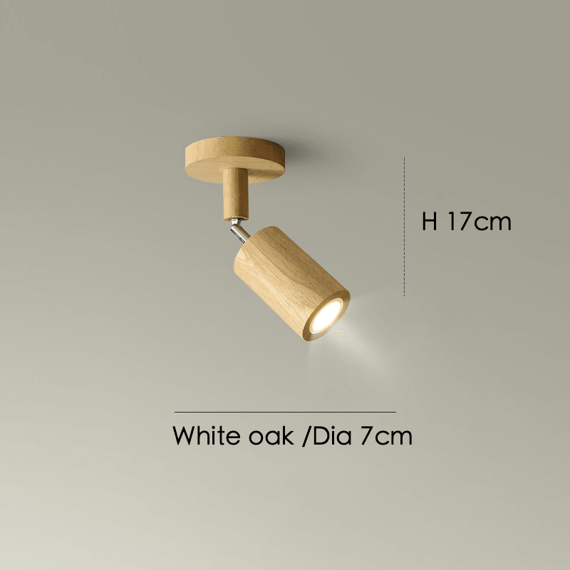 Spot Plafond Bois Massif Réglable Blanc Chêne Noyer Salon Chambre Spot Encastré Rail Spot Scandinave Japandi | Restfield