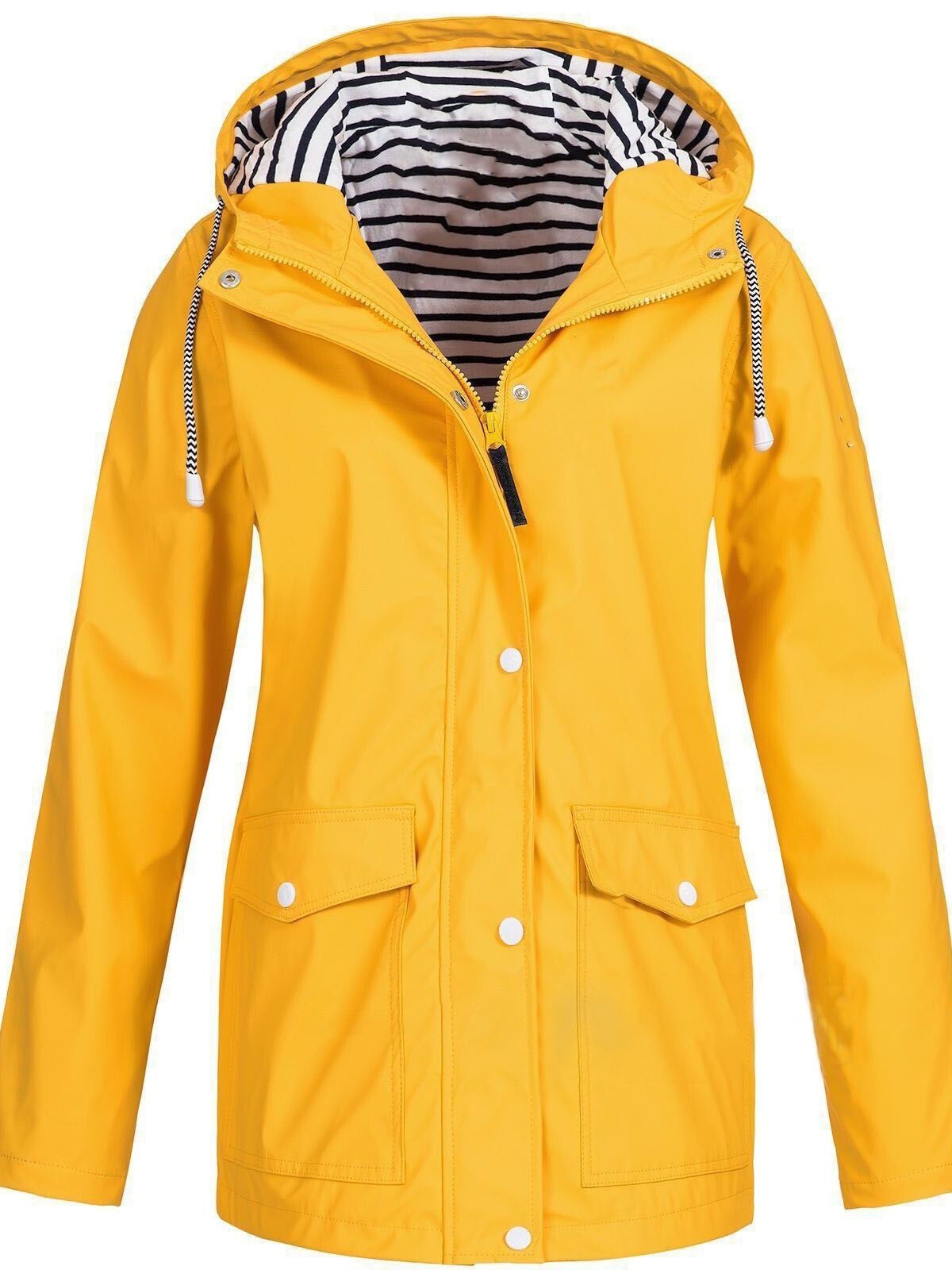 Waterdichte Damesjas met Capuchon Winddicht Regenjas Functioneel Outdoor Wandelen Hiking Allweer Lange Jas | Sansoti