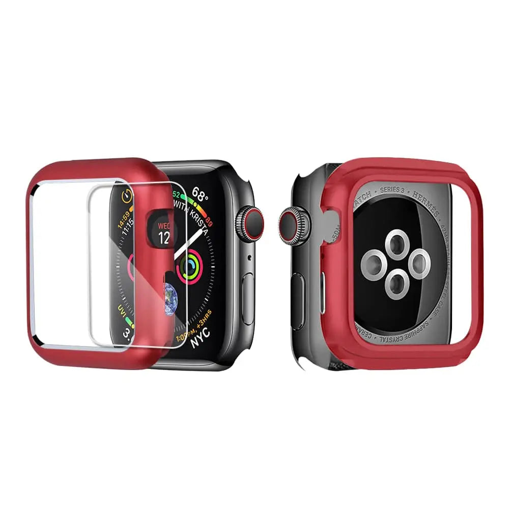 Gehard Glazen Screenprotector met Stalen Behuizing voor Apple Watch 38-44mm Zwart Zilver Goud Bescherming | Sansoti