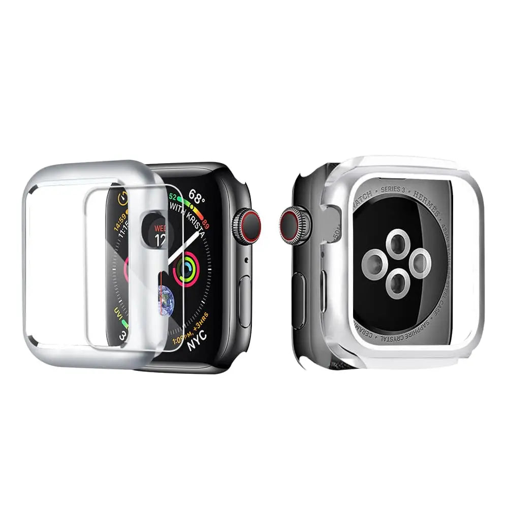 Gehard Glazen Screenprotector met Stalen Behuizing voor Apple Watch 38-44mm Zwart Zilver Goud Bescherming | Sansoti
