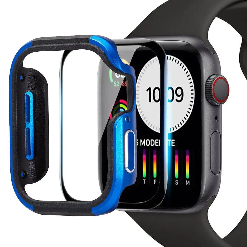 Aluminiowe etui ochronne do smartwatcha 40 mm 44 mm ze zintegrowaną ochroną ekranu, wytrzymała obudowa, akcesorium | Sansoti
