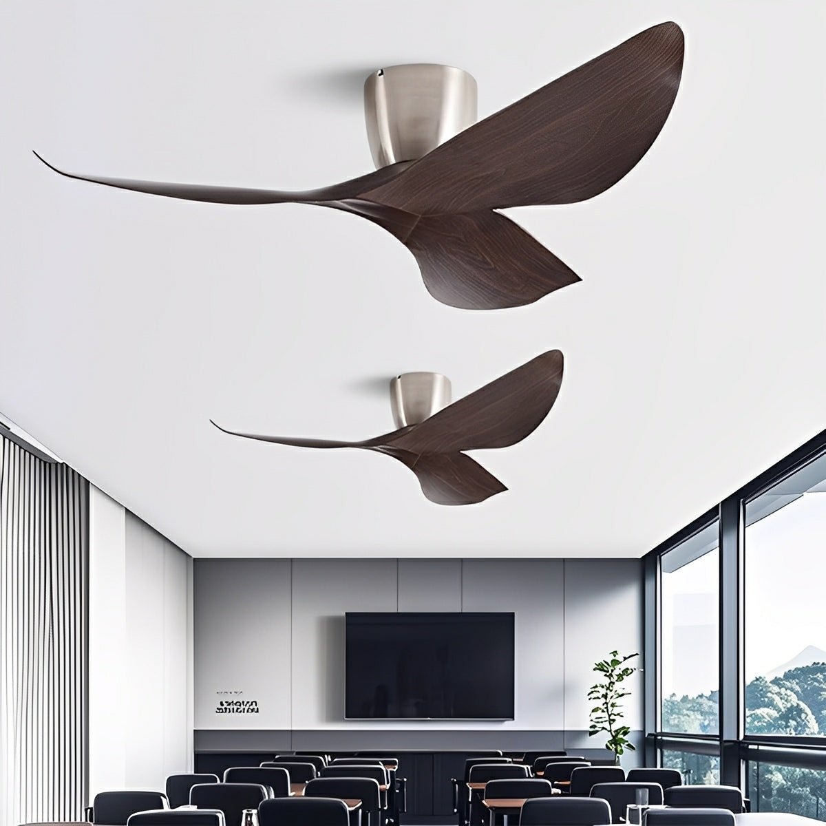 Wentylator sufitowy, 6 prędkości, odwracalny, cichy silnik DC, 38-48 cm, nowoczesny minimalistyczny design, bez oświetlenia | Sansoti