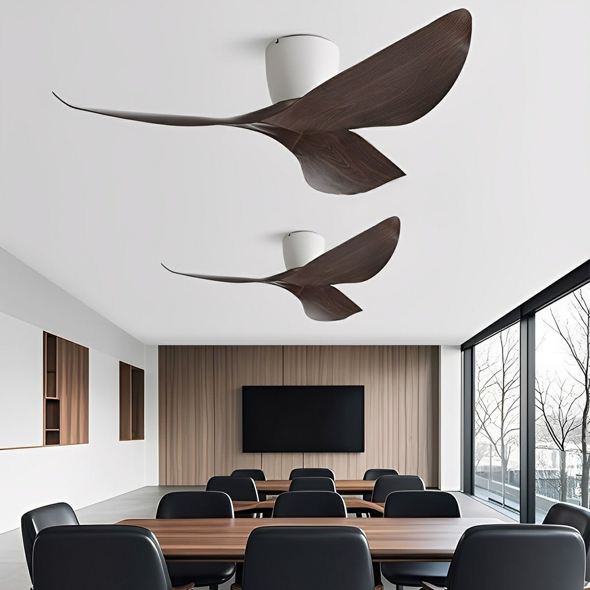 Wentylator sufitowy, 6 prędkości, odwracalny, cichy silnik DC, 38-48 cm, nowoczesny minimalistyczny design, bez oświetlenia | Sansoti