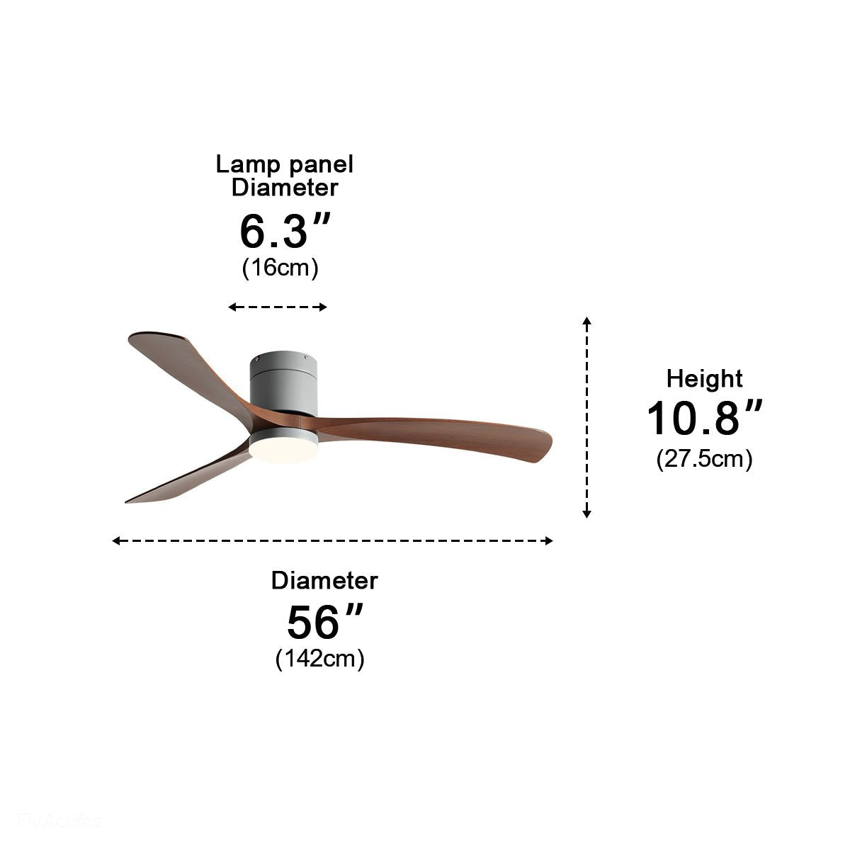 Ceiling Fan with Lighting, 6 Speeds, DC Motor, 3 Color Tones, Quiet Airflow, Modern Interior | Sansoti