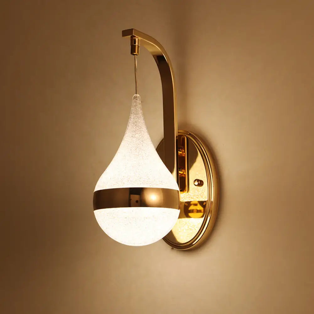 Wandlamp LED Druppelvorm Goudkleurig Acryl Sconce Modern Design Woonkamer Slaapkamer Gang Verlichting | Sansoti