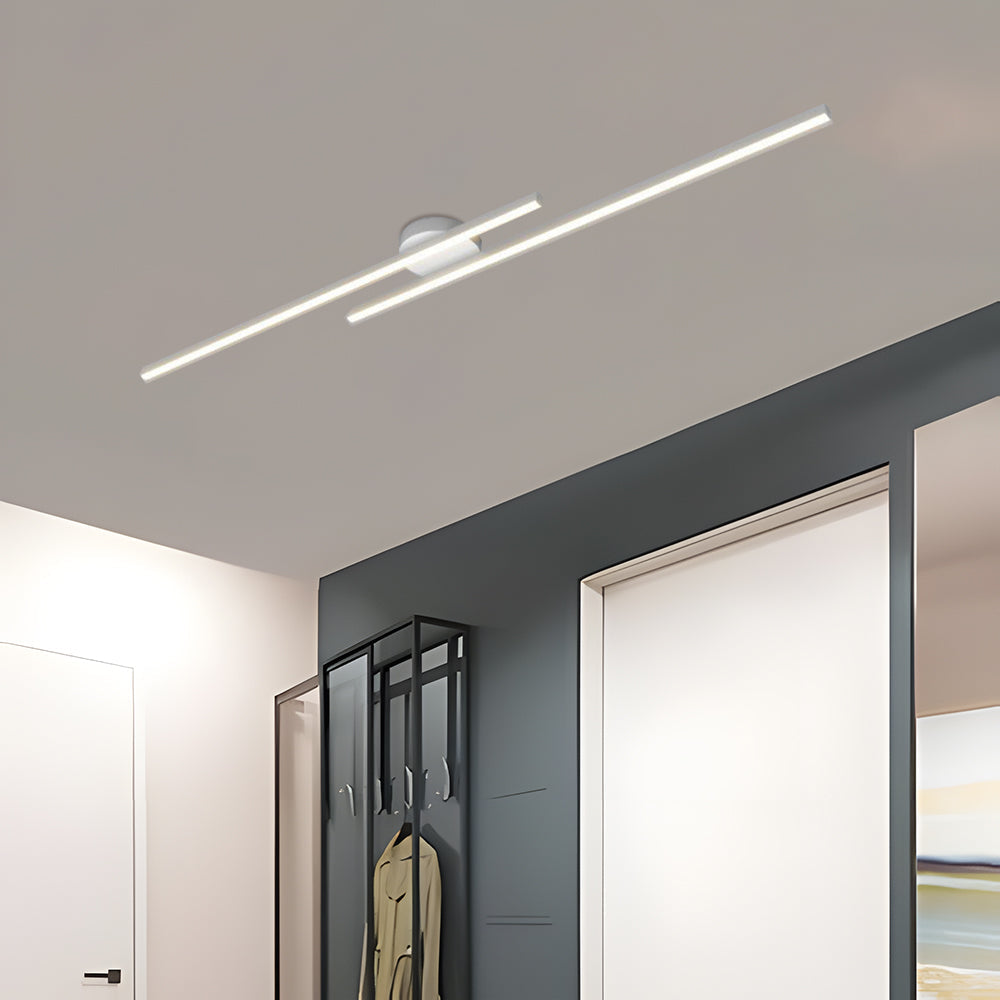 Halb-Einbau-Deckenleuchte aus Aluminium, LED, modern, Schwarz Weiß Gold, dimmbar, 35-47 Zoll, für Wohnzimmer und Schlafzimmer | Sansoti