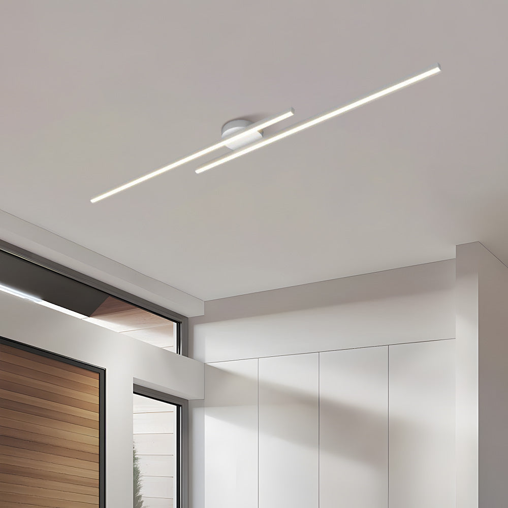Halb-Einbau-Deckenleuchte aus Aluminium, LED, modern, Schwarz Weiß Gold, dimmbar, 35-47 Zoll, für Wohnzimmer und Schlafzimmer | Sansoti