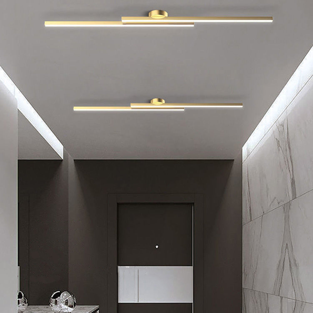 Halb-Einbau-Deckenleuchte aus Aluminium, LED, modern, Schwarz Weiß Gold, dimmbar, 35-47 Zoll, für Wohnzimmer und Schlafzimmer | Sansoti