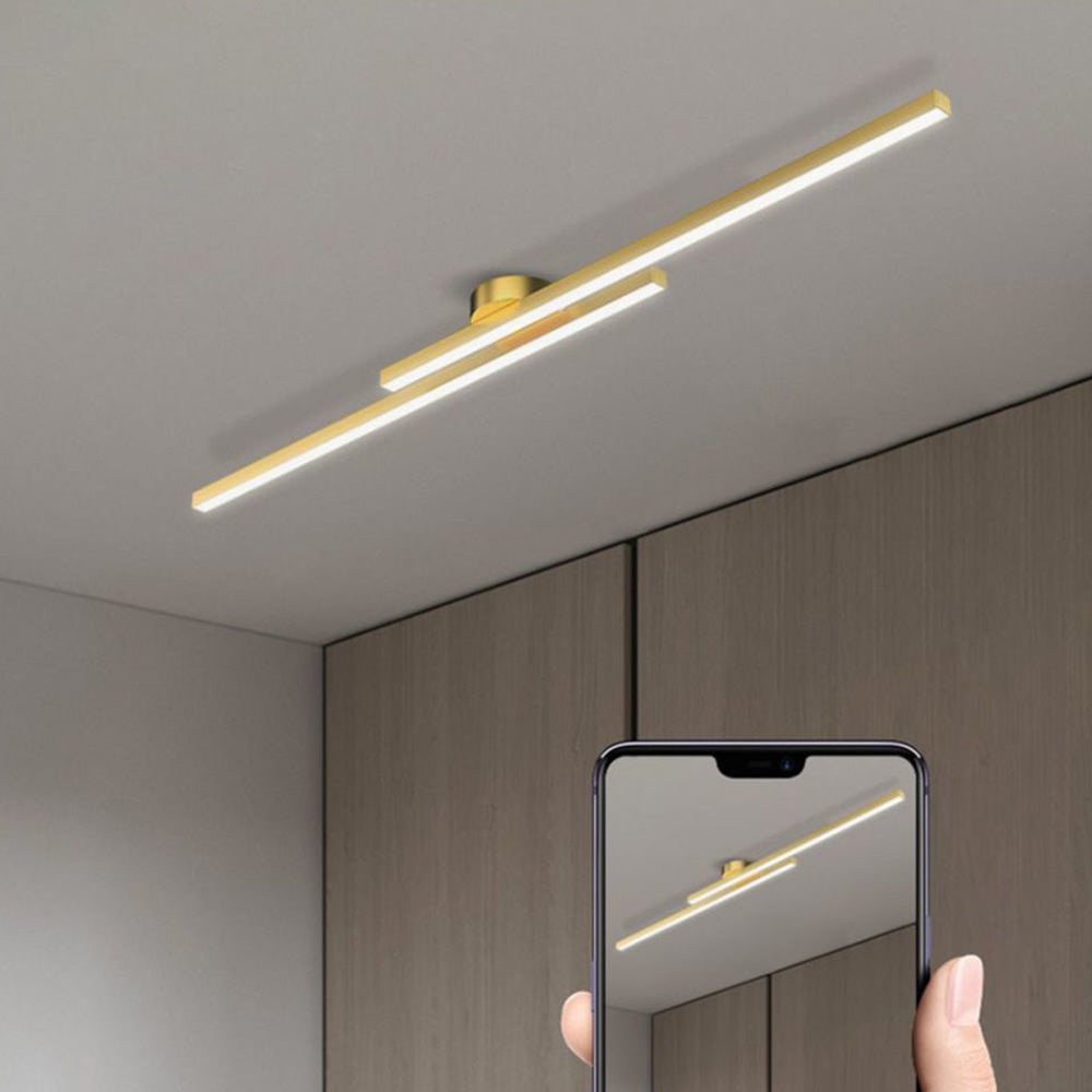 Halb-Einbau-Deckenleuchte aus Aluminium, LED, modern, Schwarz Weiß Gold, dimmbar, 35-47 Zoll, für Wohnzimmer und Schlafzimmer | Sansoti