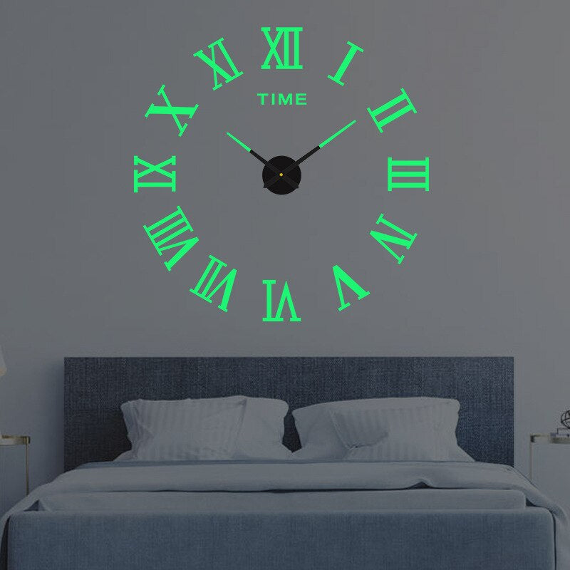 Large XXL Wall Clock Black Quartz Modern Design 60-130cm Decorative Living Room Kitchen Office Interior | Sansoti