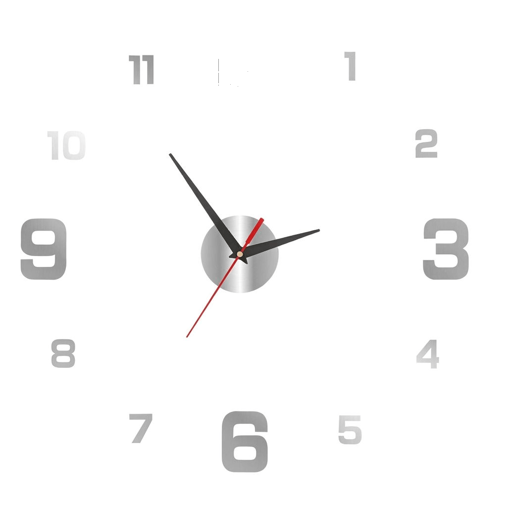 3D Frameless Wall Clock with Glow-in-the-Dark Numbers Silent Movement Modern Design for Living Room and Bedroom | Sansoti