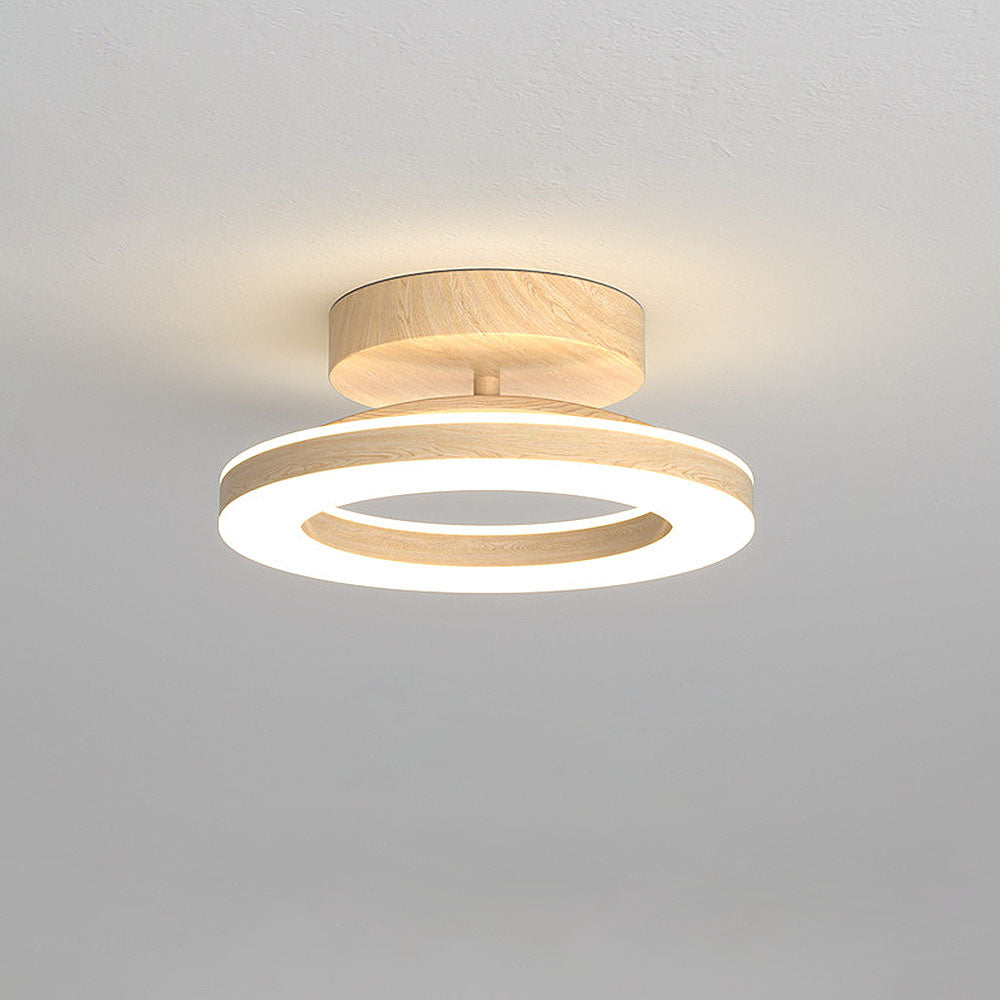 LED-Deckenleuchte Disc Rund Metall Holz Modern Stilvoll Energiesparend Flur Schlafzimmer Esszimmer Beleuchtung | Sansoti
