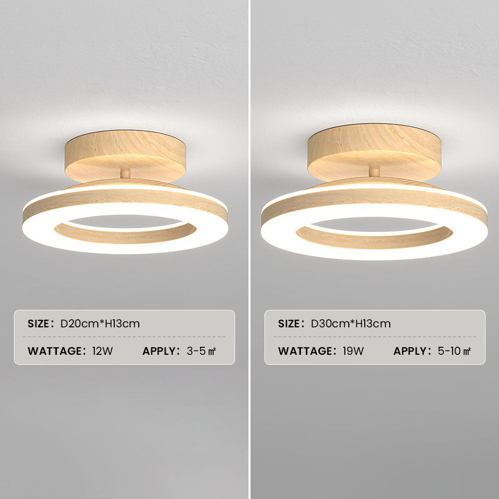 LED-Deckenleuchte Disc Rund Metall Holz Modern Stilvoll Energiesparend Flur Schlafzimmer Esszimmer Beleuchtung | Sansoti