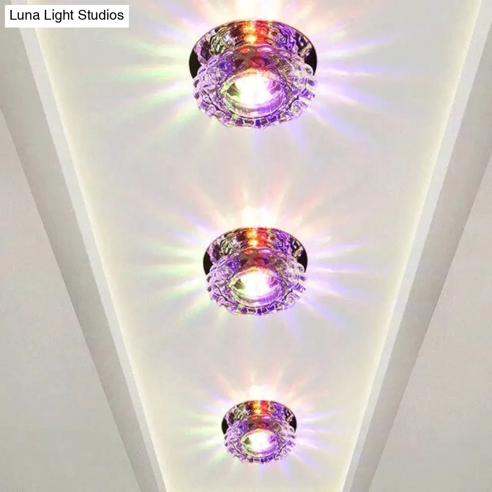 Modern Kristal Plafondlamp LED RVS Basis Opbouw Verlichting Woonkamer Gang | Sansoti