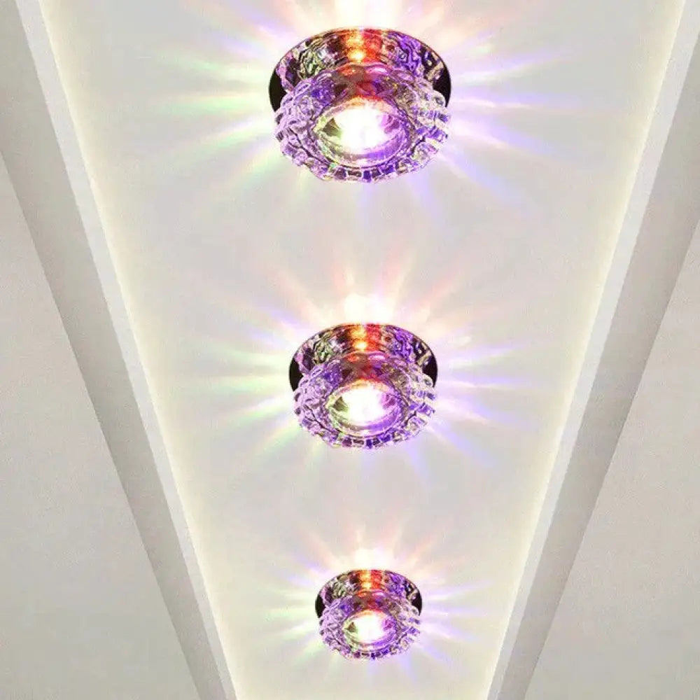Modern Kristal Plafondlamp LED RVS Basis Opbouw Verlichting Woonkamer Gang | Sansoti