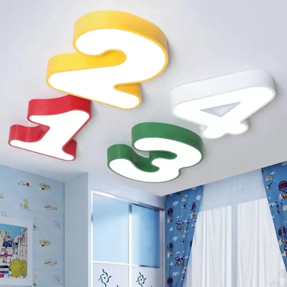 Cijfervormige LED Plafondlamp met Acryl Kap voor Kinderkamer Verlichting Energiezuinig Speels Design | Sansoti