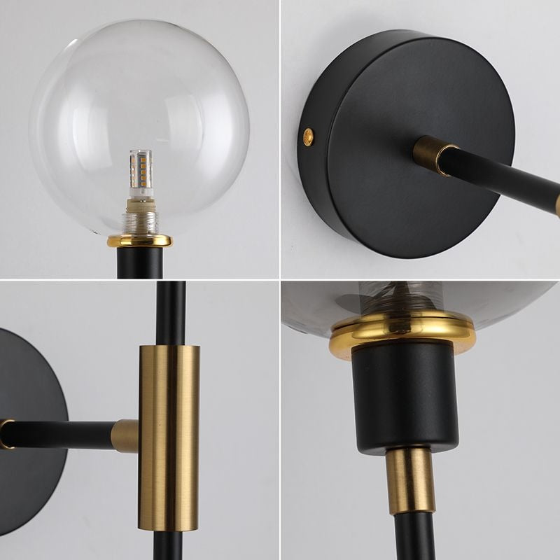 Moderne Glazen Wandlamp – Minimalistische Verlichting met Helder Glas – Beschikbaar in 3 Kapkleuren | Sansoti