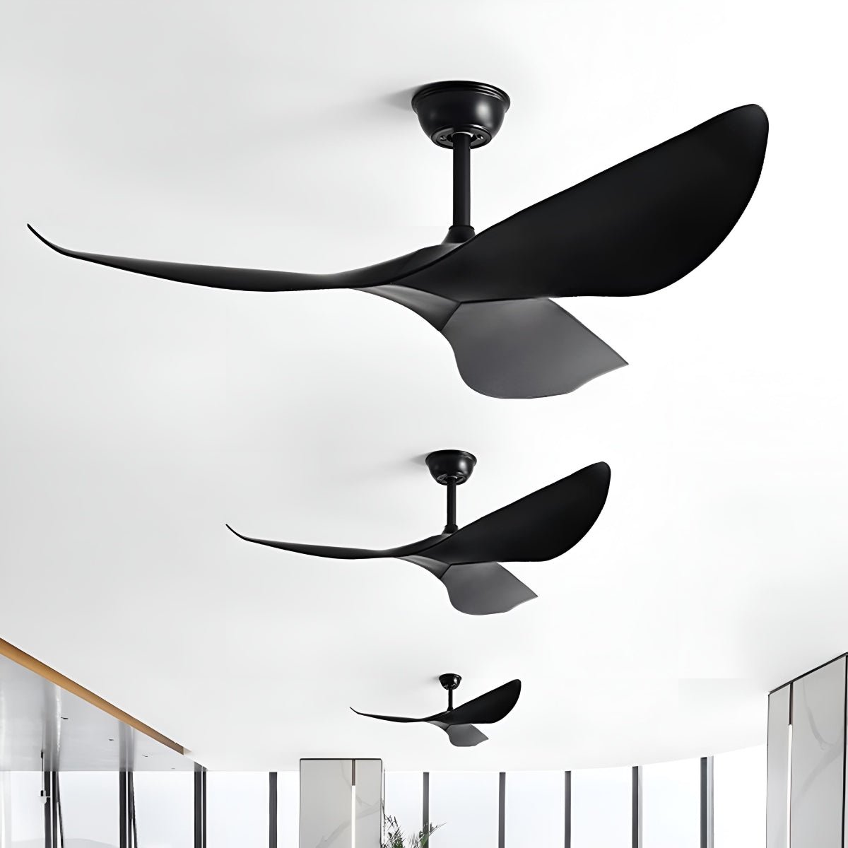 Plafondventilator Zonder Lamp DC Motor 3 Wieken Wit Slaapkamer Woonkamer Stille Ventilator Eetkamer Omkeerbaar 6 Snelheden Afstandsbediening | Sansoti