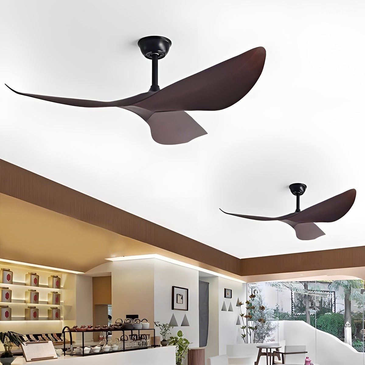 Ceiling Fan Without Lighting 6 Speeds Reversible Whisper-Quiet Motor Modern Design Living Room Bedroom | Sansoti