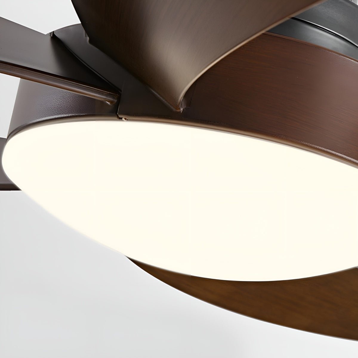 Geometric Ceiling Fan with Light, 6 Speeds, Reversible DC Motor, Minimalist Design, Living Room | Sansoti