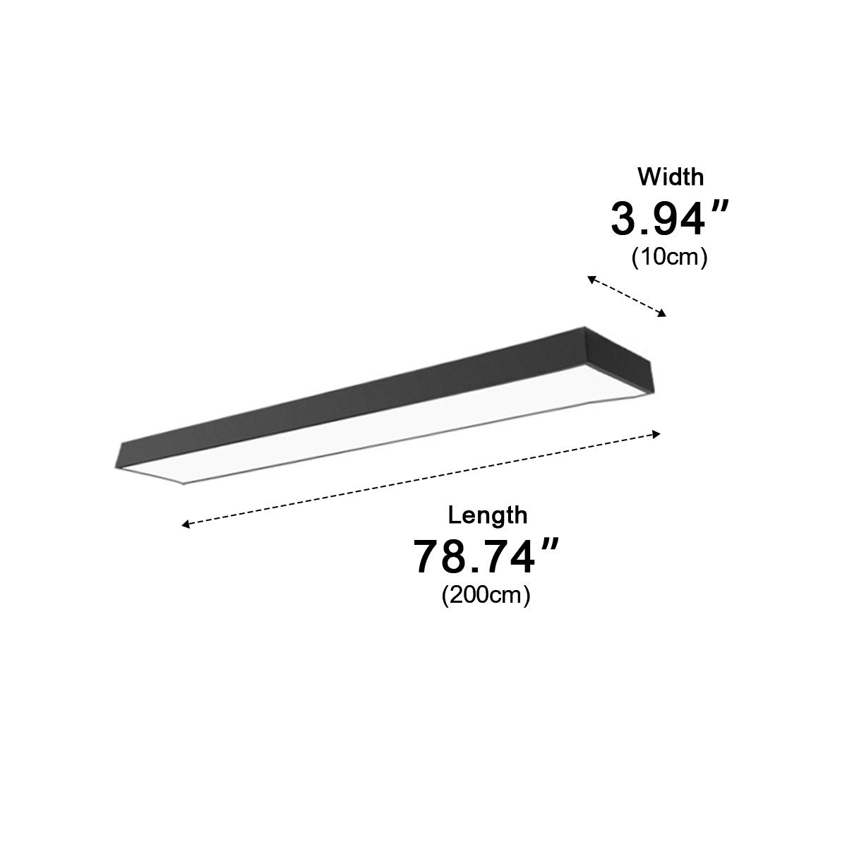 LED-Hängeleuchte Rechteck Schwarz Aluminium Büro Konferenzraum Wohnzimmer Lineare Pendelleuchte Langgestreckte Deckenleuchte Modern Minimalistische Beleuchtung | Restfield