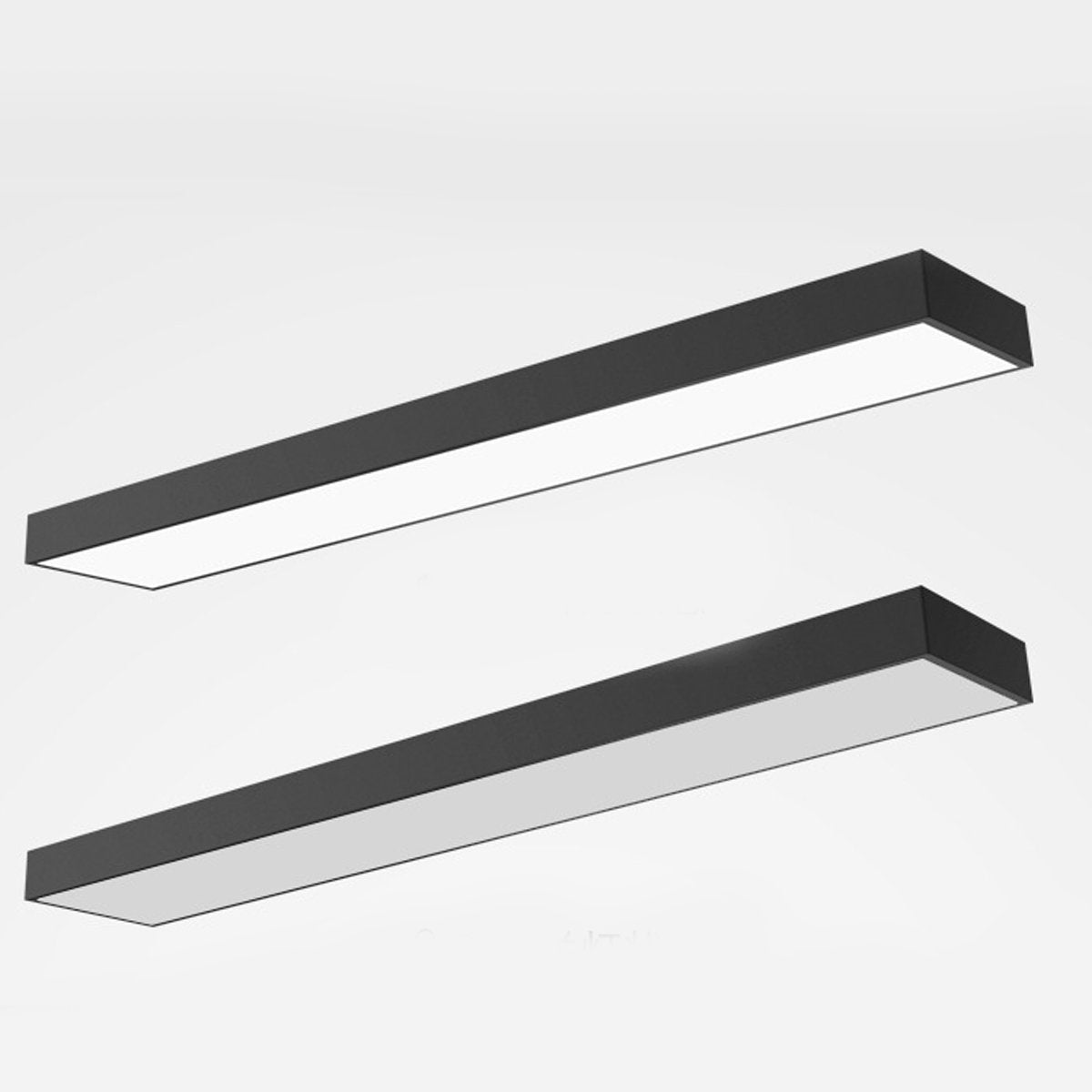 LED-Hängeleuchte Rechteck Schwarz Aluminium Büro Konferenzraum Wohnzimmer Lineare Pendelleuchte Langgestreckte Deckenleuchte Modern Minimalistische Beleuchtung | Restfield