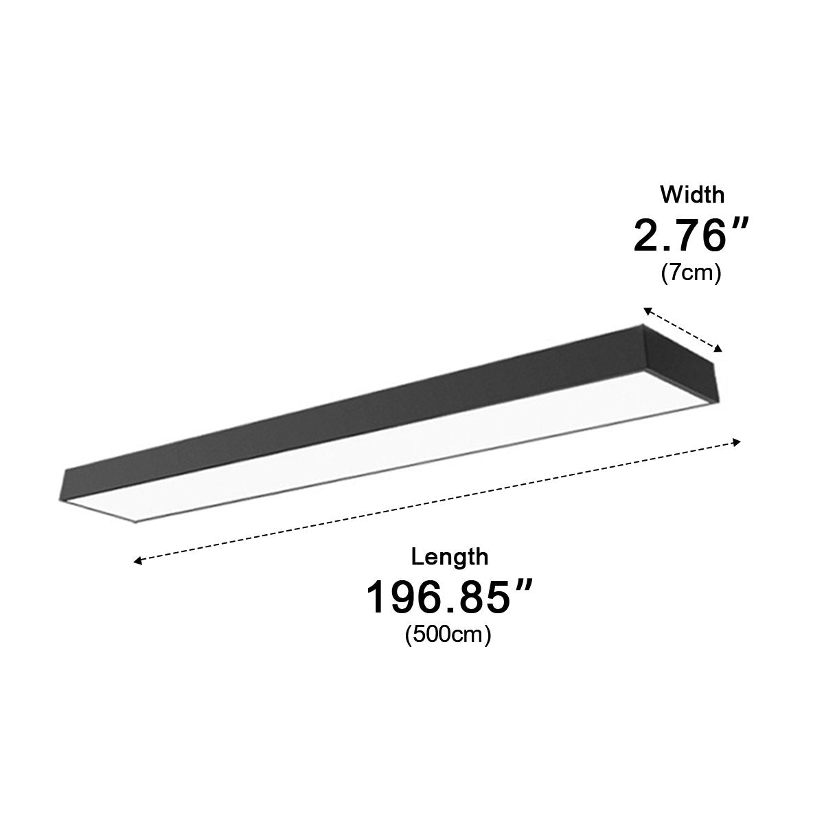 LED-Hängeleuchte Rechteck Schwarz Aluminium Büro Konferenzraum Wohnzimmer Lineare Pendelleuchte Langgestreckte Deckenleuchte Modern Minimalistische Beleuchtung | Restfield