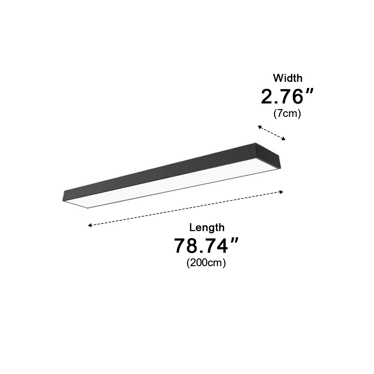 LED-Hängeleuchte Rechteck Schwarz Aluminium Büro Konferenzraum Wohnzimmer Lineare Pendelleuchte Langgestreckte Deckenleuchte Modern Minimalistische Beleuchtung | Restfield