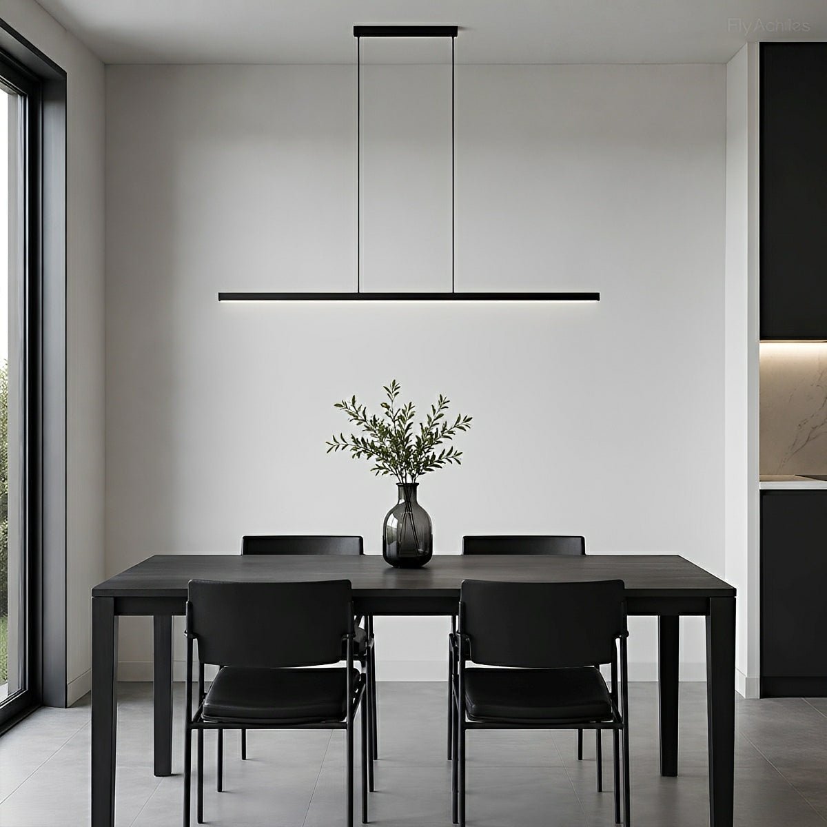 Pendant Light Aluminum Black Adjustable LED 3 Light Settings Living Room Kitchen Dining Room Modern Scandinavian Design | Sansoti