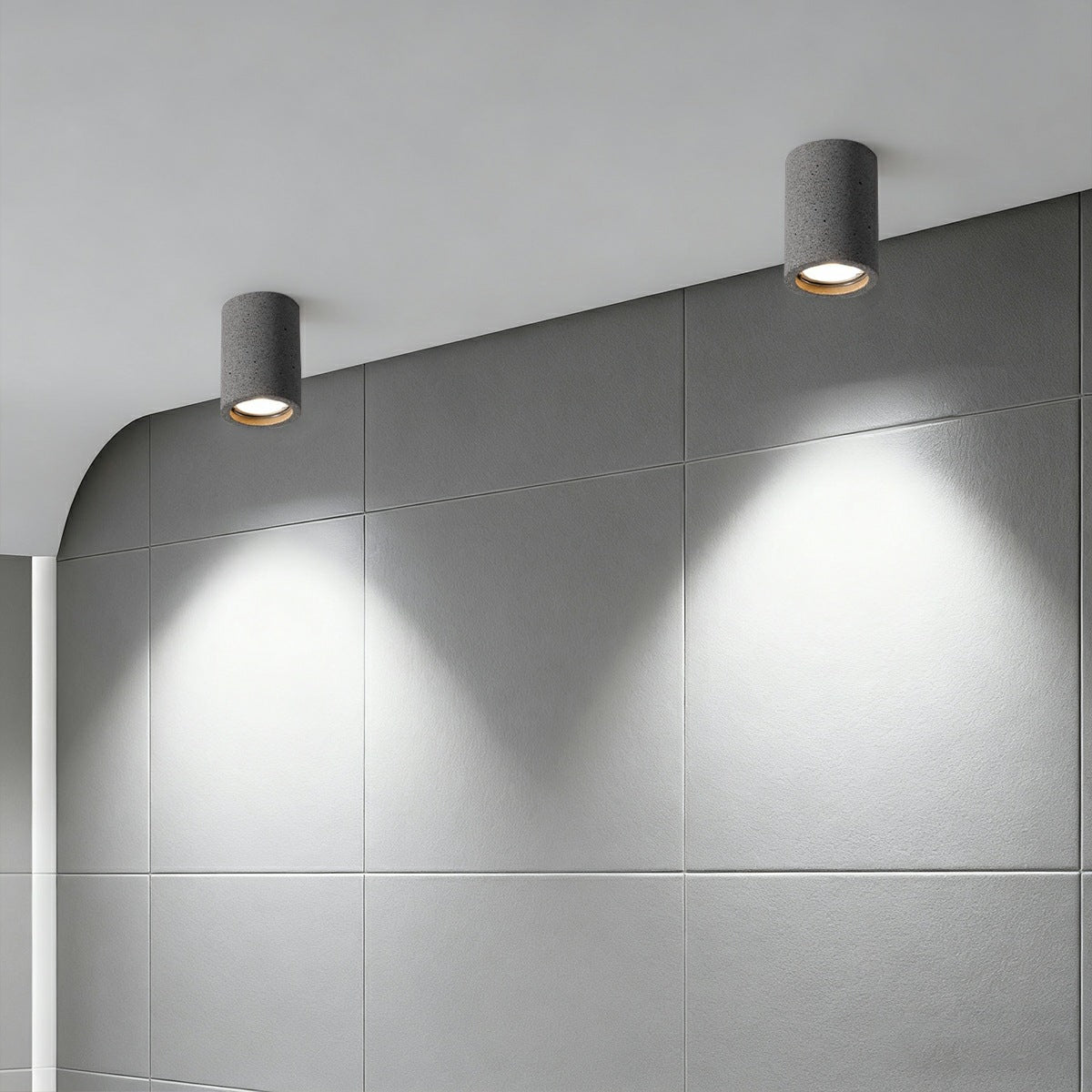 Aufbauleuchte Beton Grau GU10 LED Deckenlampe Wohnzimmer Schlafzimmer Küche Industrial Betonoptik Deckenstrahler Aufbauleuchte Minimalistische Beleuchtung | Restfield