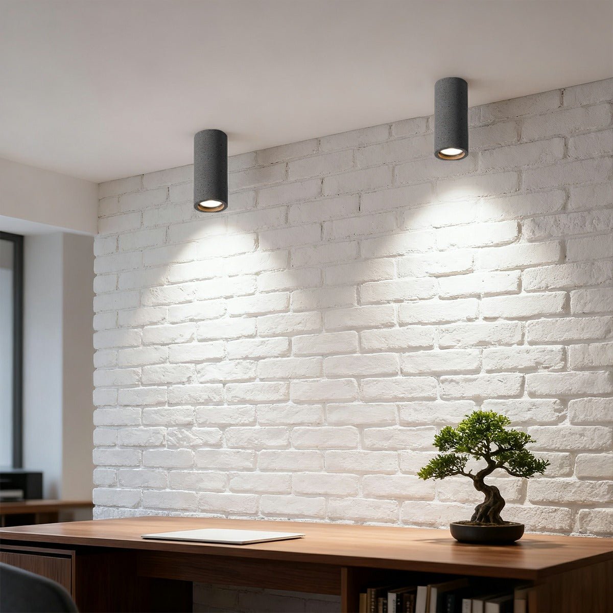 Aufbauleuchte Beton Grau GU10 LED Deckenlampe Wohnzimmer Schlafzimmer Küche Industrial Betonoptik Deckenstrahler Aufbauleuchte Minimalistische Beleuchtung | Restfield