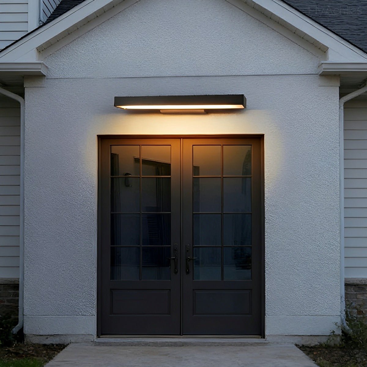 Rectangular Black Outdoor Wall Light with Motion Sensor IP65 Waterproof LED Lighting for Facades, Garden Paths and Entrances | Sansoti
