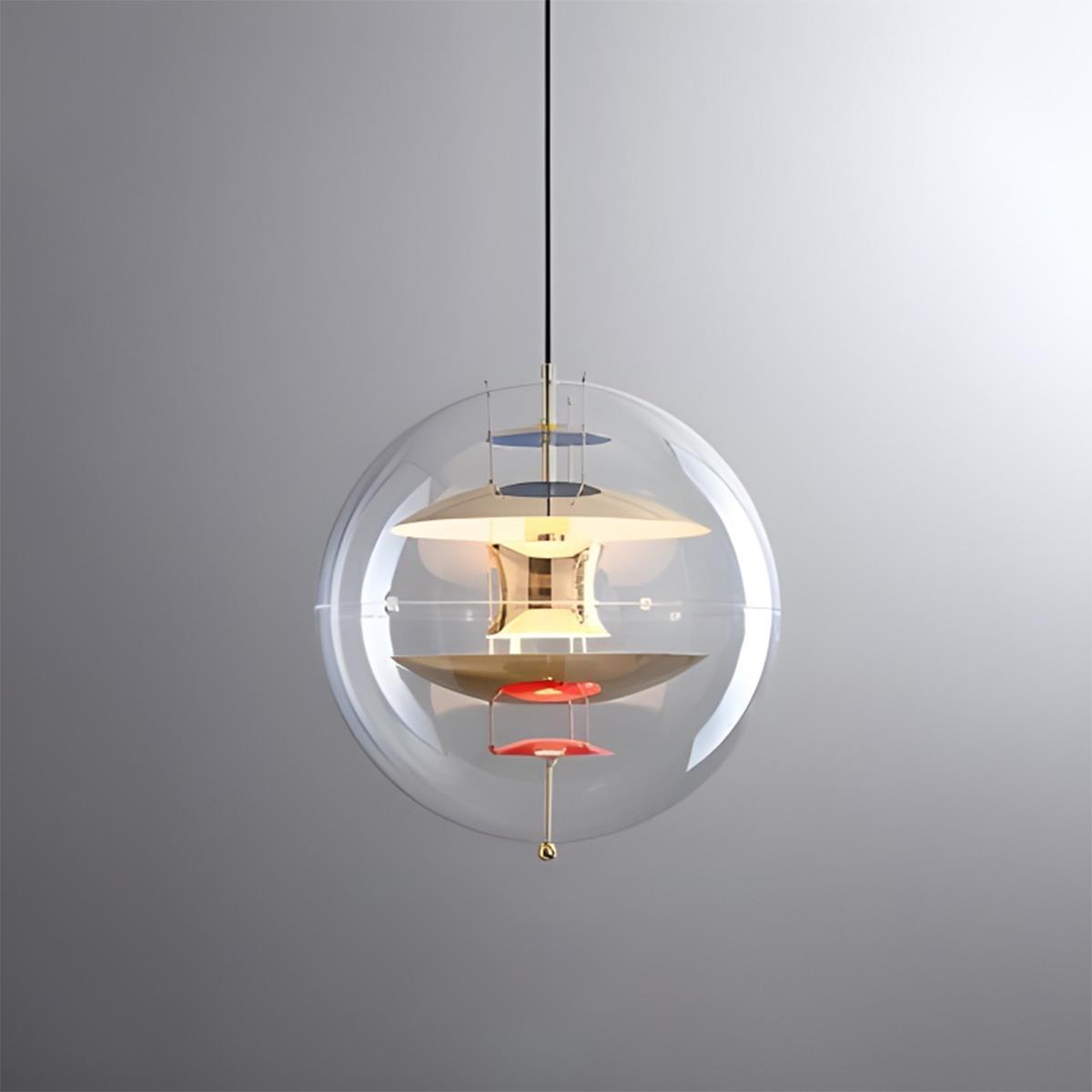 Suspension Boule Acrylique Or Transparent Salon Salle à Manger 7W LED Dimmable Planète Lampe Boule en Verre Cuisine Bar Lampe Design | Restfield