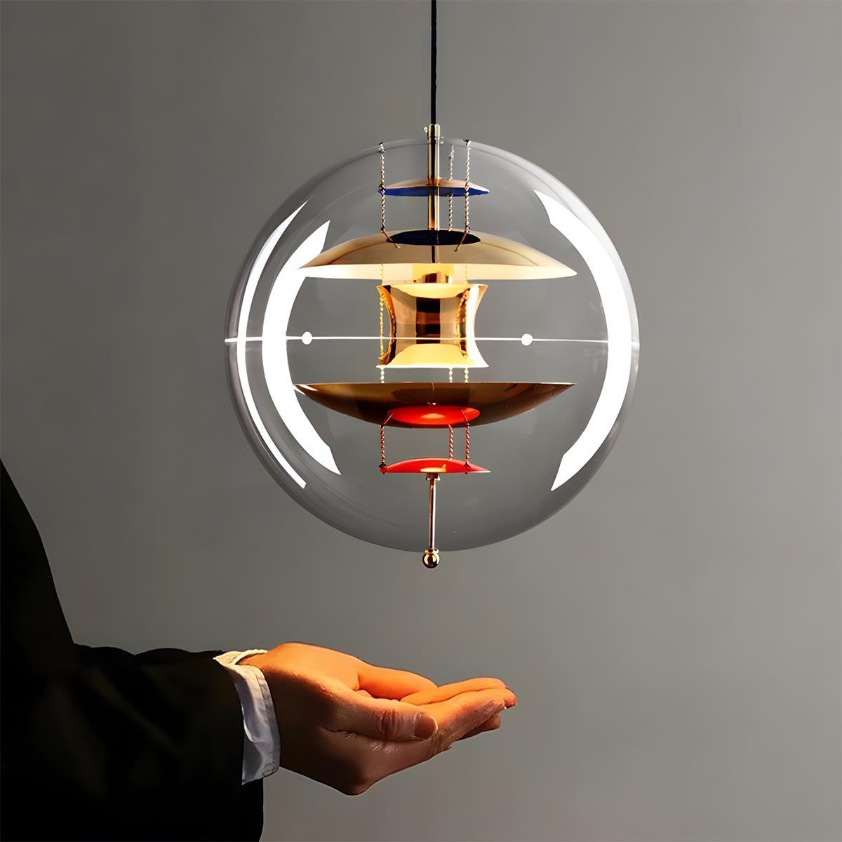 Suspension Boule Acrylique Or Transparent Salon Salle à Manger 7W LED Dimmable Planète Lampe Boule en Verre Cuisine Bar Lampe Design | Restfield