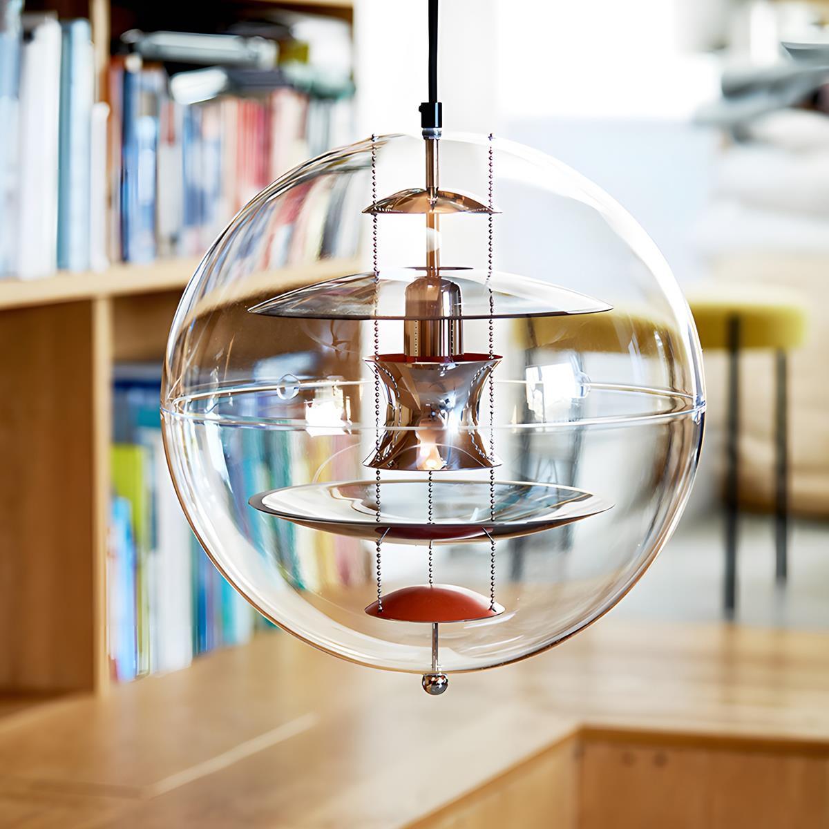 Suspension Boule Acrylique Or Transparent Salon Salle à Manger 7W LED Dimmable Planète Lampe Boule en Verre Cuisine Bar Lampe Design | Restfield