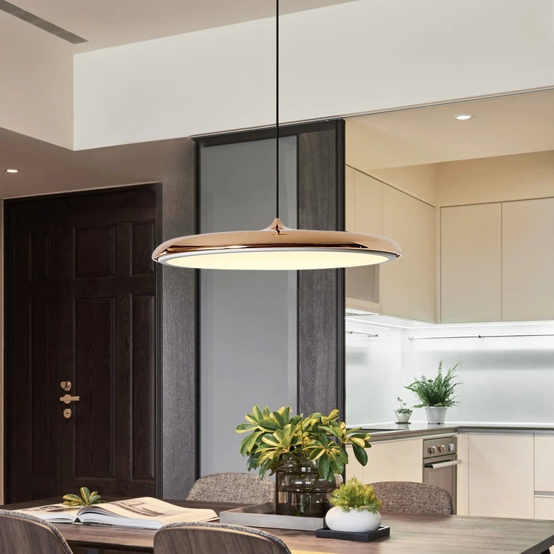 Scandinavian LED Ceiling Light Round Pendant Light Metal Acrylic Nordic Design Living Room Dining Room Hallway Bedroom | Sansoti