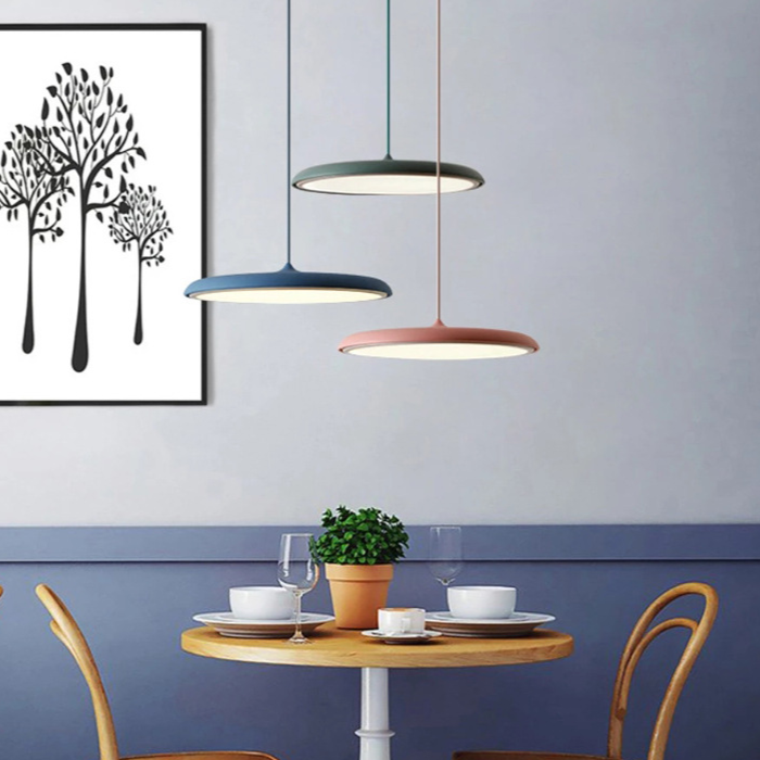Scandinavian LED Ceiling Light Round Pendant Light Metal Acrylic Nordic Design Living Room Dining Room Hallway Bedroom | Sansoti