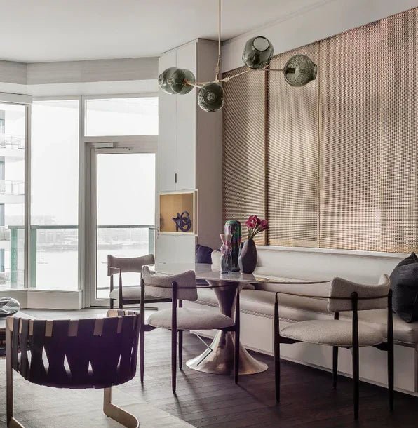 Glazen Kroonluchter met Vertakkingen Messing Zwart Amber Grijs Keuken Eetkamer Dimbaar LED Design Hanglamp | Sansoti