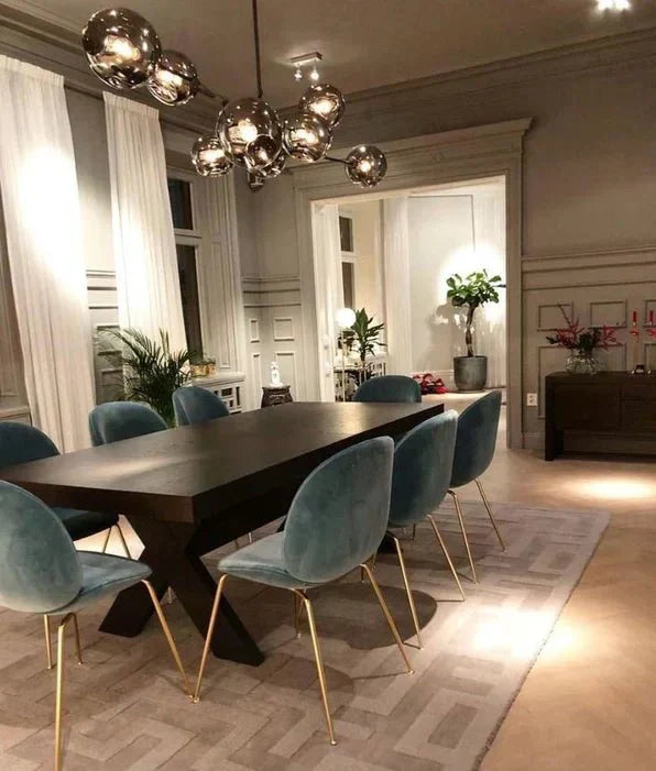 Glazen Kroonluchter met Vertakkingen Messing Zwart Amber Grijs Keuken Eetkamer Dimbaar LED Design Hanglamp | Sansoti