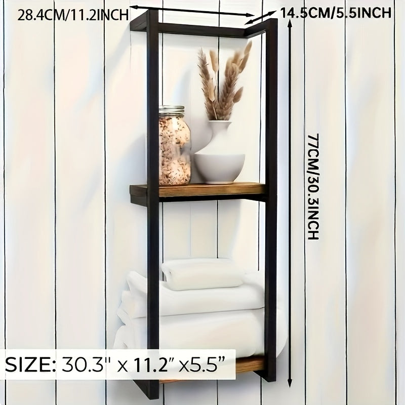 Handdoekenrek Wandmontage RVS Dubbel Niveau Badkamerorganisatie Zwevend Design Handdoekenhouder Chroom | Sansoti