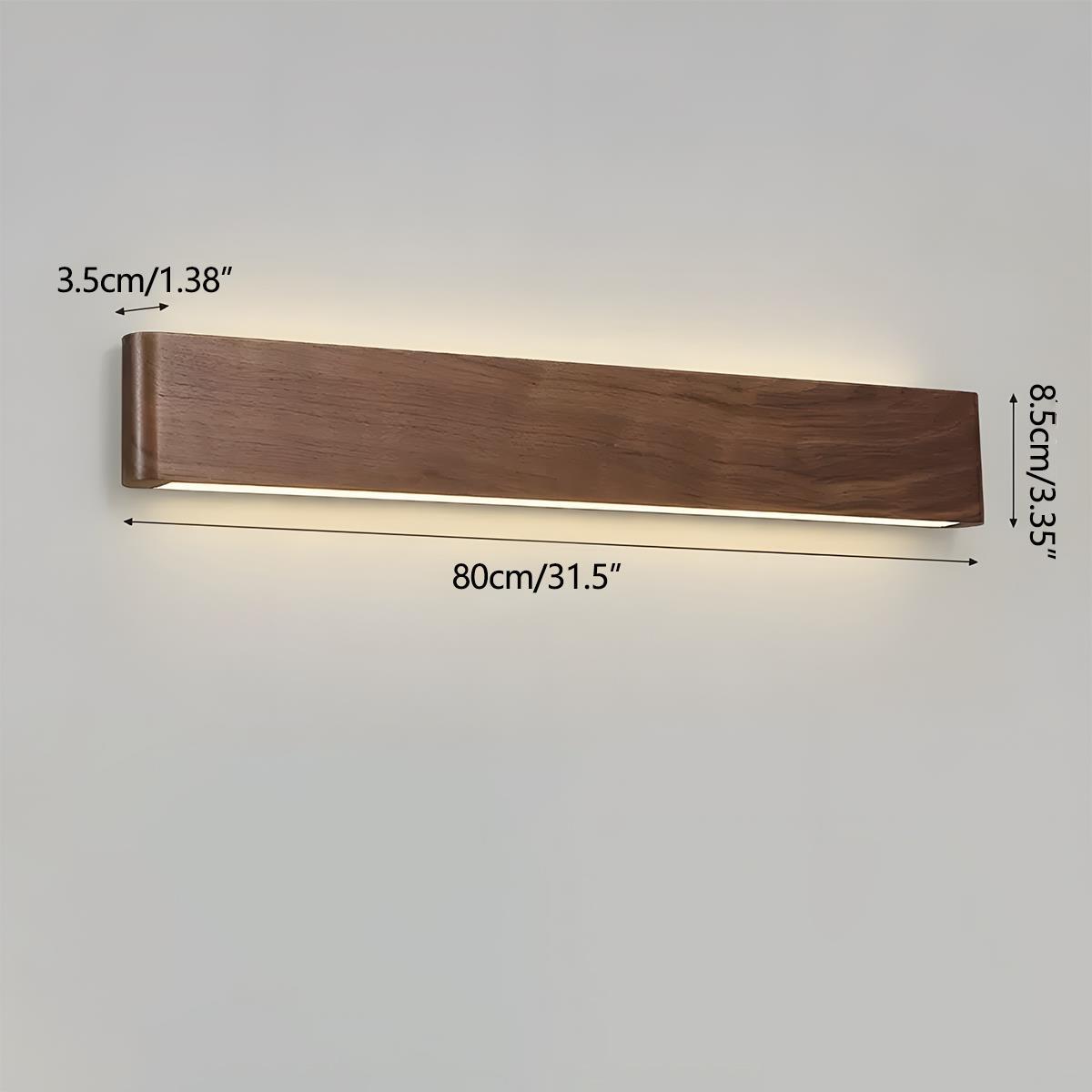 Wandlamp Hout Walnoot LED 6W Binnen Woonkamer Slaapkamer Rechthoek Dimbaar Wandverlichting Japandi Interieur Sfeerverlichting | Sansoti