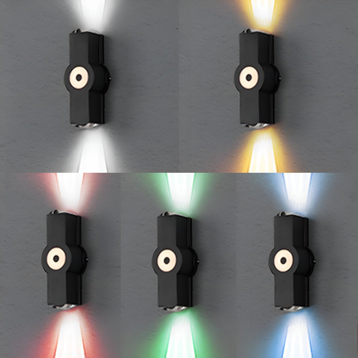 Black LED Outdoor Wall Light Adjustable Multiple Spotlights Waterproof IP65 Garden Lighting Modern Facade Light Outdoor Lighting | Sansoti