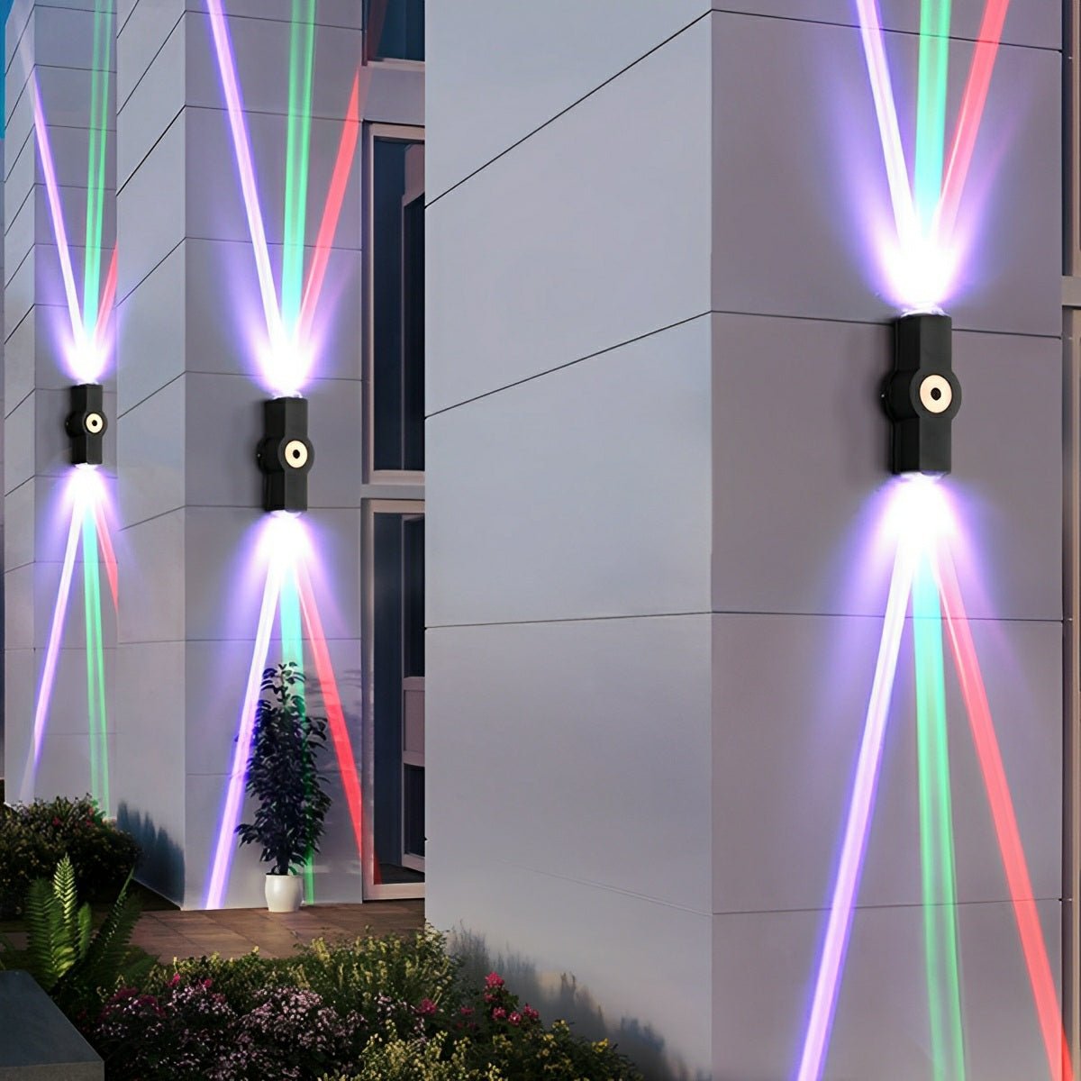 Black LED Outdoor Wall Light Adjustable Multiple Spotlights Waterproof IP65 Garden Lighting Modern Facade Light Outdoor Lighting | Sansoti