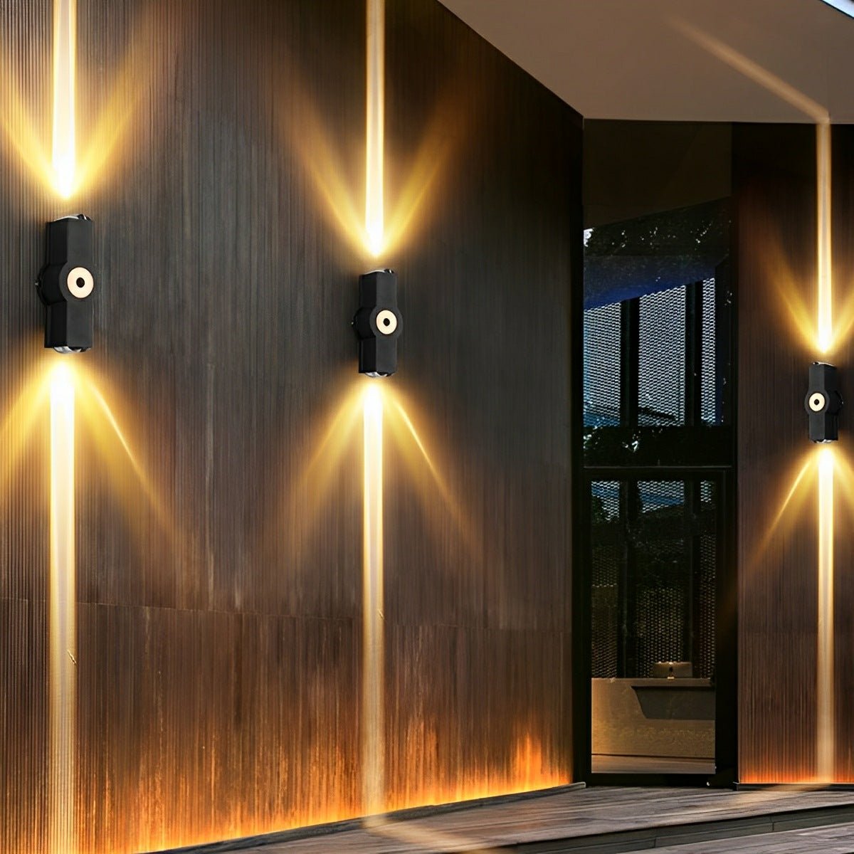 Black LED Outdoor Wall Light Adjustable Multiple Spotlights Waterproof IP65 Garden Lighting Modern Facade Light Outdoor Lighting | Sansoti