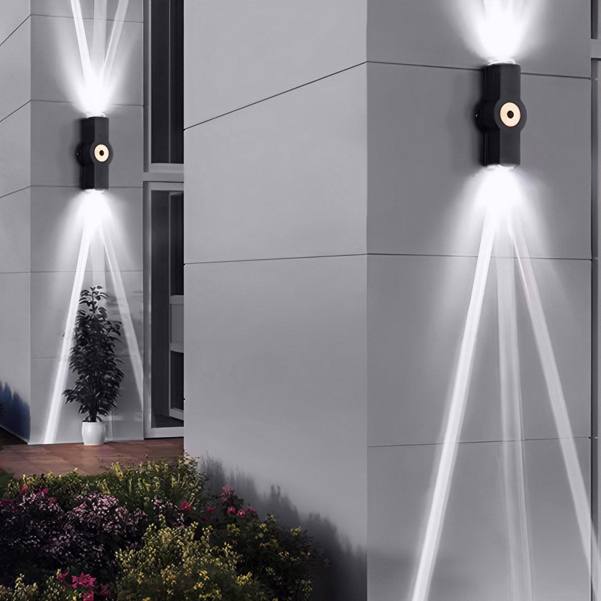Black LED Outdoor Wall Light Adjustable Multiple Spotlights Waterproof IP65 Garden Lighting Modern Facade Light Outdoor Lighting | Sansoti