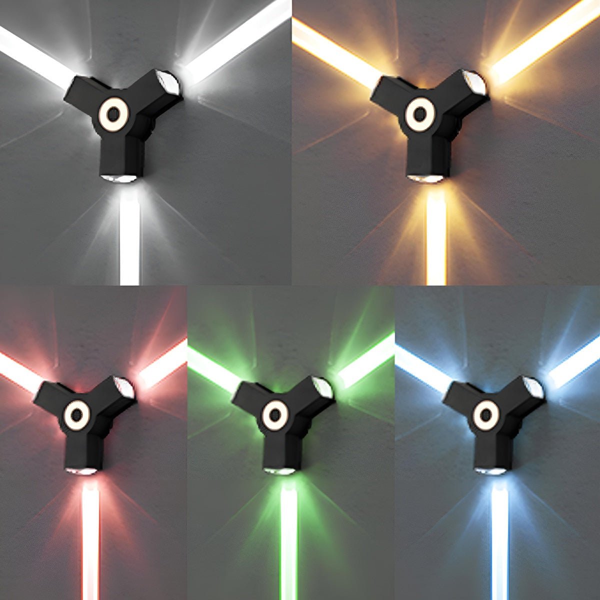 Black LED Outdoor Wall Light Adjustable Multiple Spotlights Waterproof IP65 Garden Lighting Modern Facade Light Outdoor Lighting | Sansoti