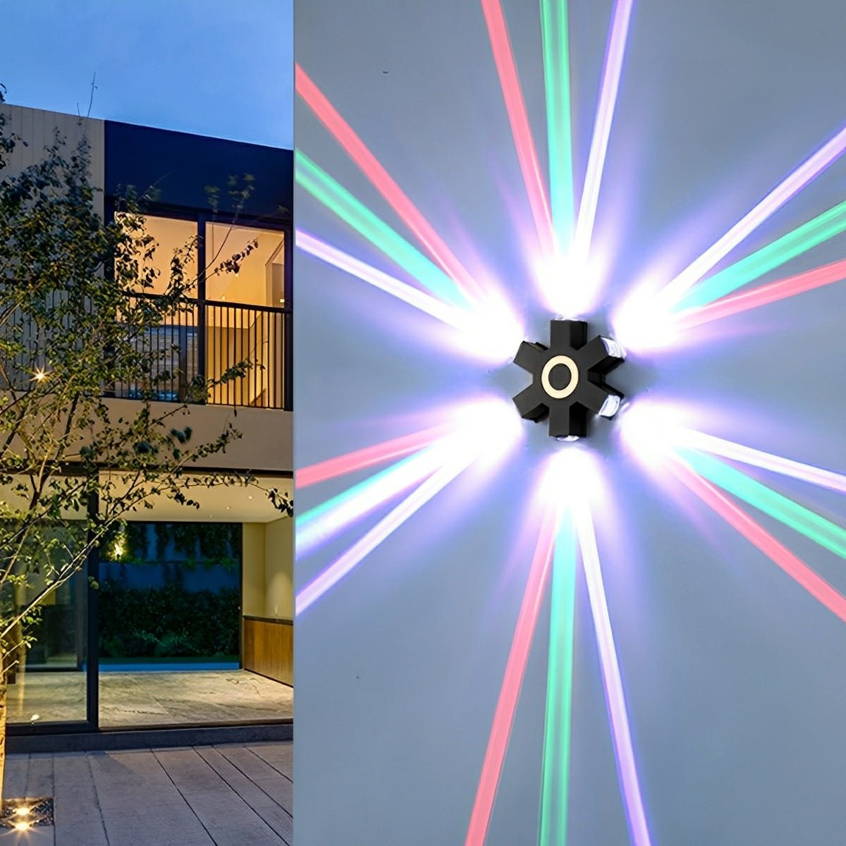 Black LED Outdoor Wall Light Adjustable Multiple Spotlights Waterproof IP65 Garden Lighting Modern Facade Light Outdoor Lighting | Sansoti
