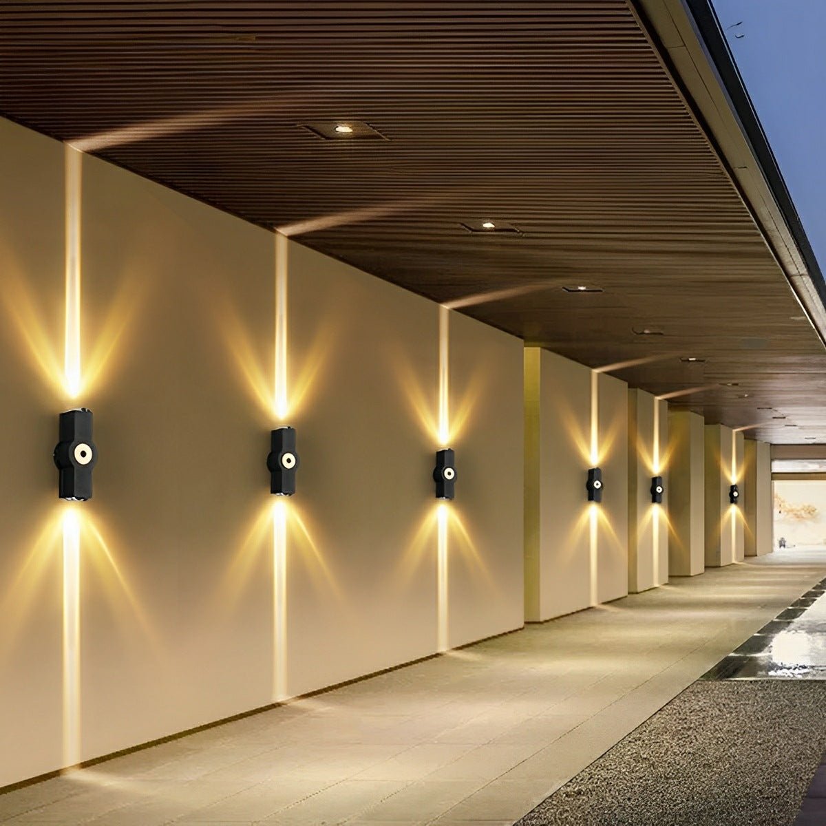 Black LED Outdoor Wall Light Adjustable Multiple Spotlights Waterproof IP65 Garden Lighting Modern Facade Light Outdoor Lighting | Sansoti