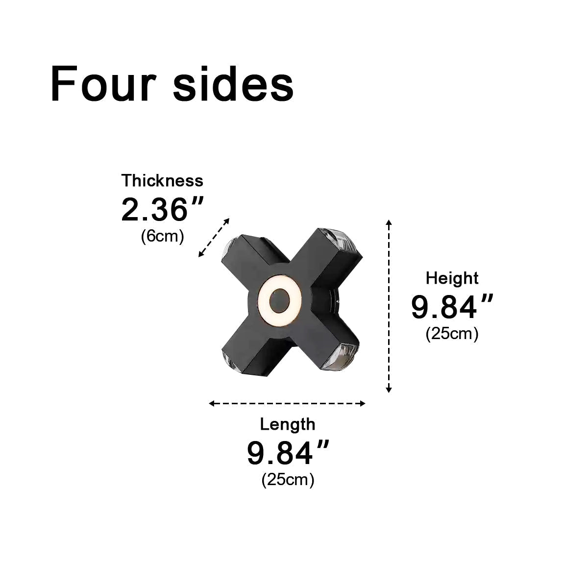 Black LED Outdoor Wall Light Adjustable Multiple Spotlights Waterproof IP65 Garden Lighting Modern Facade Light Outdoor Lighting | Sansoti