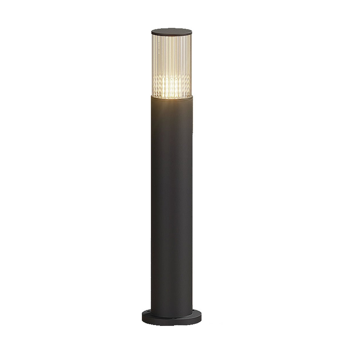 Lampe de jardin LED cylindrique en aluminium noir de 40-80 cm, éclairage extérieur câblé pour allées, accès et villas | Sansoti